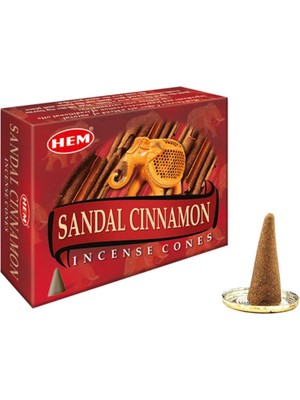 cosangroup Hem Sandal Cinnamon Piramit Konik Tütsü – 12 Paket x 10 Adet (Toplam 120 Konik)