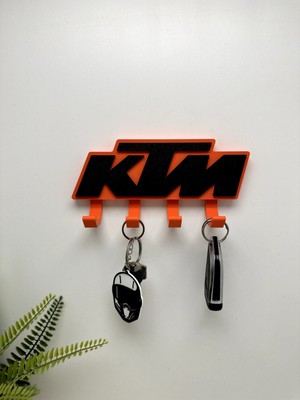 3dpazarıcom 3D Baskı Dekoratif Ktm Model Motorcu Anahtar Askılığı