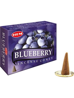 cosangroup Hem Blueberry Piramit Konik Tütsü – 12 Paket x 10 Adet (Toplam 120 Konik)