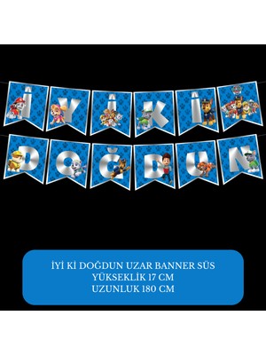 Iyi Ki Doğdun Paw Patrol Temalı Uzar Süs Banner – 180 cm