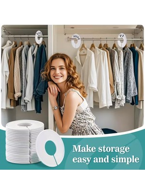 Askıcı Beden Ayracı 10 Adet  Beden Ayırıcı Beyaz