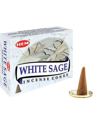 cosangroup Hem White Sage Piramit Konik Tütsü – 12 Paket x 10 Adet (Toplam 120 Konik)