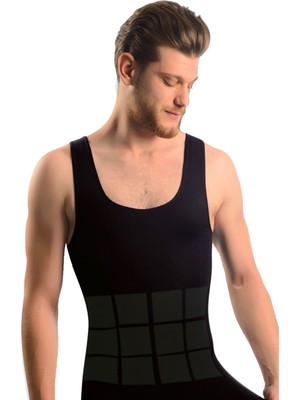 Marsilyan Siyah Erkek Dikişsiz Vücut Toparlayıcı Korse - 740