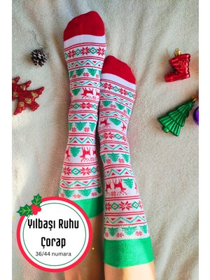 Çorapçın Yılbaşı Ruhu Desenli Soket Çorap 36-44 Unisex