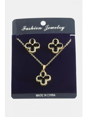 Marsilyan Çiçek Zirkon Taşlı Set Kolye