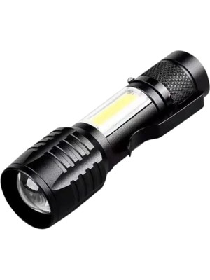Pazarcan Wison WS-5454 Taktik El Feneri USB Şarj Edilebilir Kamp Feneri Cob Zumlanabilir Mini Taşınabilir El