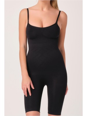 Marsilyan Siyah Kadın Paçalı Boy Dikişsiz Korse - 750