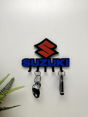 3dpazarıcom 3D Baskı Dekoratif Suzukı Model Motorcu Anahtar Askılığı