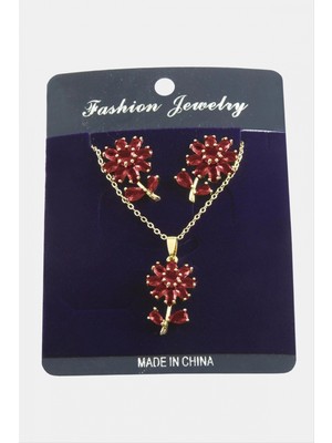 Marsilyan Papatya Zirkon Taşlı Set Kolye