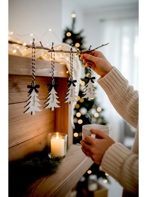 Aze Kids Yeni Yıl Manifest Seti | Para • Sağlık • Huzur • Aşk • Şans | 5’li Noel Ağacı & Araba Aynası Süsü