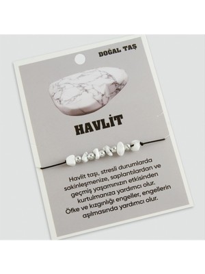 Zero Ozlstor Havlit Doğaltaşlı Ip Bileklik-Beyaz