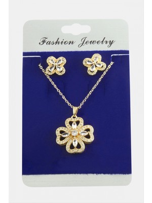 Marsilyan Çiçek Zirkon Taşlı Set Kolye