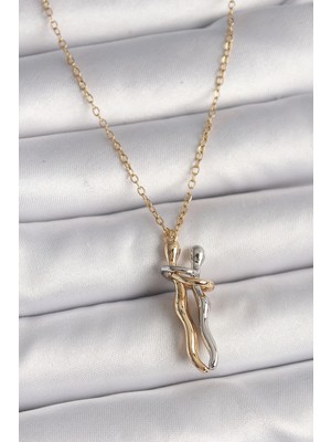 Marsilyan 316L Çelik Gold Renk Zincir Renkli Sarılma Model Kadın Kolye - TJ-BKO9765