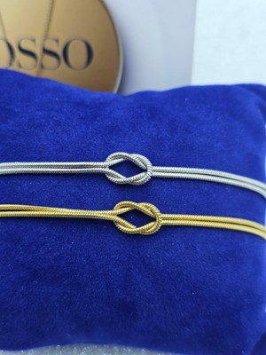 Mosso Steel Çift Bilekliği Düğümlü Model Çelik Bileklik