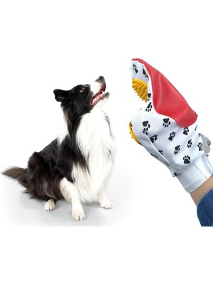 Pazarcan Kedi Köpek Yıkama Tüy Açıcı Düğüm Çözücü Plastik Tımar Masaj Eldiveni El Fırçası