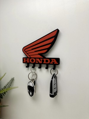 3dpazarıcom 3D Baskı Dekoratif Honda Model Motorcu Anahtar Askılığı