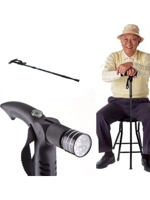 Pazarcan Işıklı &amp; Pusulalı Katlanabilir Baston