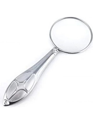 Pazarcan Gümüş Renkli 45MM Cam Lens, Zarif Tasarımlı Metal BÜYÜTEÇMG181558