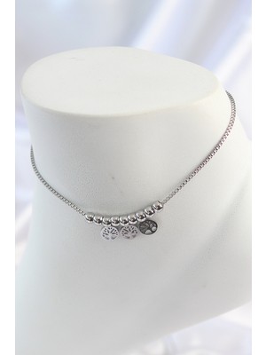 Tp 316L Çelik Gümüş Renk Yaşam Ağacı Model Kadın Halhal - Lisinya