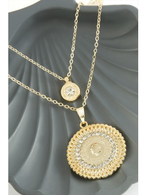 Zero Ozlstor Mustafa Kemal Atatürk Yeni Sezon Ikili Kolye-Sarı