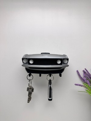 3dpazarıcom 3D Baskı Dekoratif Ford Mustang (My 69) Model Tasarımlı Anahtar Askılığı