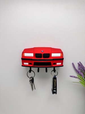 3dpazarıcom 3D Baskı Dekoratif Bmw E36 Model Tasarımlı Anahtar Askılığı