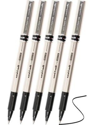 Artlantis Siyah Pilot Kalem UB-177 Fine Deluxe 5 Adet Uniball Pilot Kalem 0.5 mm Roller Uçlu Pilot Kalem Ince Uçlu Likit Mürekkep