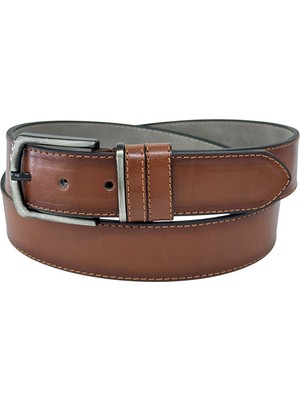 Süzer Deri 4 Cm. Spor Model Suni Deri Düz Renk Kenarları Dikişli Erkek Kemer Kahverengi