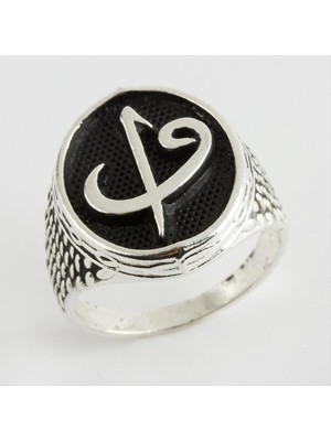 Zero Ozlstor Elif Vav Metal Erkek Yüzük-Gümüş Rengi