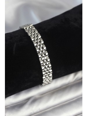 Marsilyan 316L Çelik 9 mm Kalınlıkta Gümüş Renkli Erkek Bileklik - TJ-EB3774