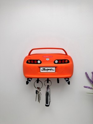 3dpazarıcom 3D Baskı Dekoratif Toyota Supra Arka Model Tasarımlı Anahtar Askılığı