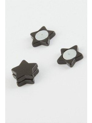 Zero Ozlstor Yıldız Mıknatıslı Küpe-Gümüş Rengi