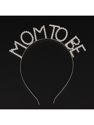 Kristal Taşlı Gümüş Renk Mom To Be Tacı Anne Tacı