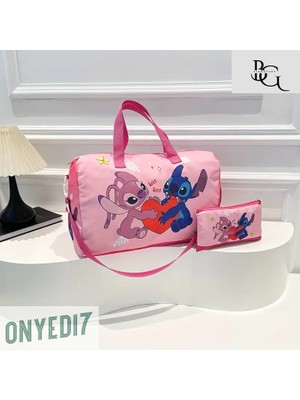 Stitch Tasarımlı 2’li Çanta Seti – Büyük ve Küçük Çanta, Hafif ve Dayanıklı