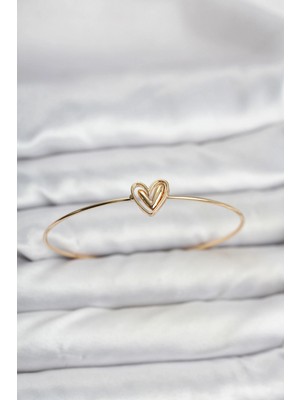 Marsilyan Kalp Model Gold Renk Bileklik - TJ-BB8143