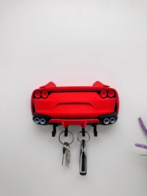 3dpazarıcom 3D Baskı Dekoratif Ferrari S12 Superfast Model Tasarımlı Anahtar Askılığı