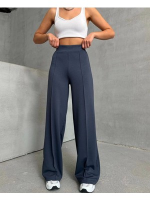 Önü Çımalı Pantolon Füme