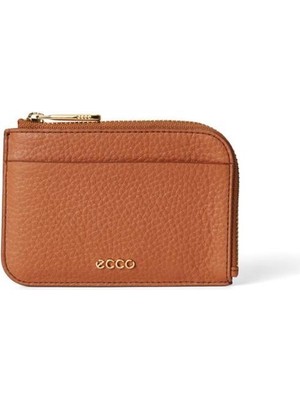 Ecco Card Case Zipped Pebbled Leather