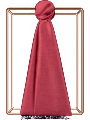 İpekevi Ipekevi Çift Taraflı Ipek Şal Çin Kırmızısı