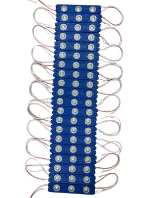 Powerr Led Aydınlatma 20 Adet 12 Volt 1.2 Watt 3 Lensli Mavi 2835 Smd LED Modül IP65