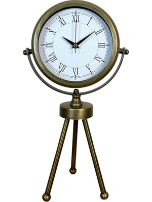 ForWhat Büro Ev Ofis Hediyesi Için Eskitme Vintage Üç Ayaklı Tip Masa Saati
