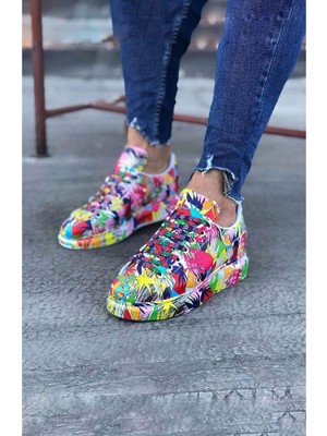 Çok Boyalı Erkek Casual Ayakkabı