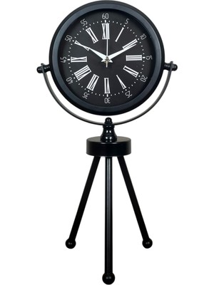 ForWhat Büro Ev Ofis Hediyesi Için Siyah Zarif Üç Ayaklı Tarz Masa Saati