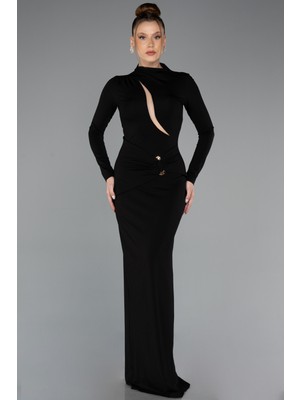 Abiyefon Dik Yaka Uzun Kol Balık Abiye Elbise ABU5430