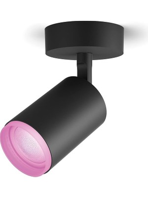 Wishora Store Hue Fugato Single Spot Lamba, Akıllı LED Ampul Ile, Siyah, 1X5.7W 230V