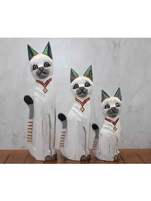 Kaia Ahşap 3'lü Kedi Seti 50 cm