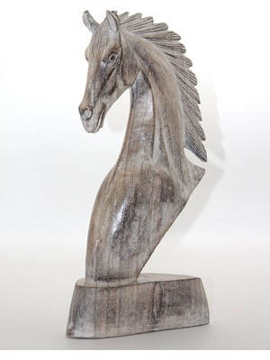 Kaia Ahşap At Büstü 40 cm