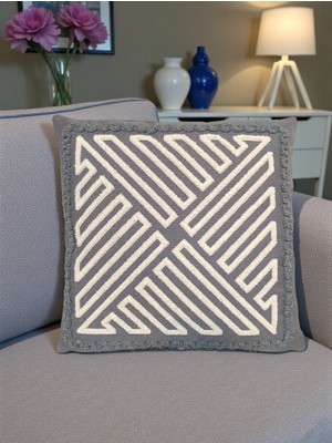 Nunu Teks Bohem Tarz Punch Nakışlı Kırlent Kılıfı 43X43CM