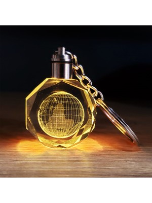 Kaia Kristal Dünya Tasarımlı Renk Değiştiren Anahtarlık