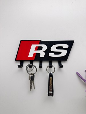 3dpazarıcom 3D Baskı Dekoratif Audi Rs Model Tasarımlı Anahtar Askılığı
